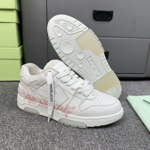 OFF-WH*TE Out Of Office OOO Low Tops For Walking White Pink
