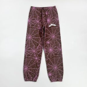 Sp5der AOP Sweatpants Brown