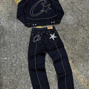 Corteiz C-Star Stitch-Down Denim Suit Black