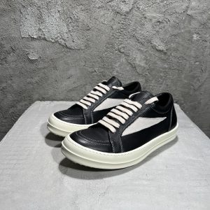 Rick Owens Lido Vintage Sneaker Leather Black Milk RU01D3897 LCOLVS 911
