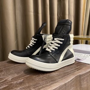Rick Owens Lido Geobasket High Black Milk RU01D3894 LOOLCO 911