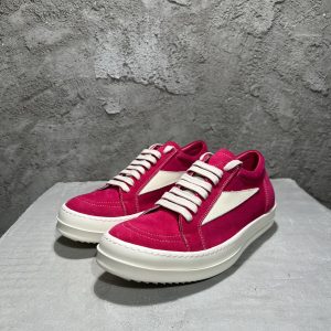 Rick Owens EDFU Vintage Sneaks Velour Suede Hot Pink Milk White RP01C5888_LVSLPO_1311