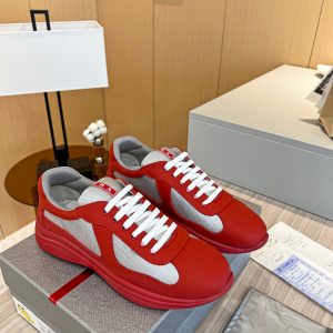 Prada America's Cup Soft Rubber and Bike Fabric Sneakers Red 4E6500_3LLJ_F0011_F_025