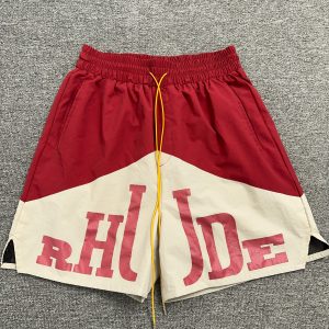 Rhude Cupro Yachting Shorts Maroon/White