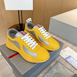 Prada America's Cup Soft Rubber And Bike Fabric Sneakers In Yellow