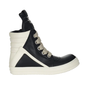 Rick Owens Lido Jumbo Laced Geobasket High Black Milk RU02D6898 LCOW2 9181