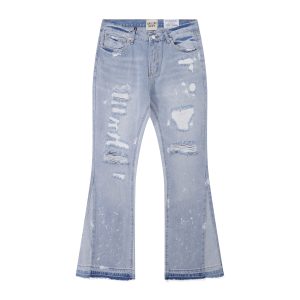 Gallery Dept. Ripped Embroidered Patch Ink Splash Jeans YC00140